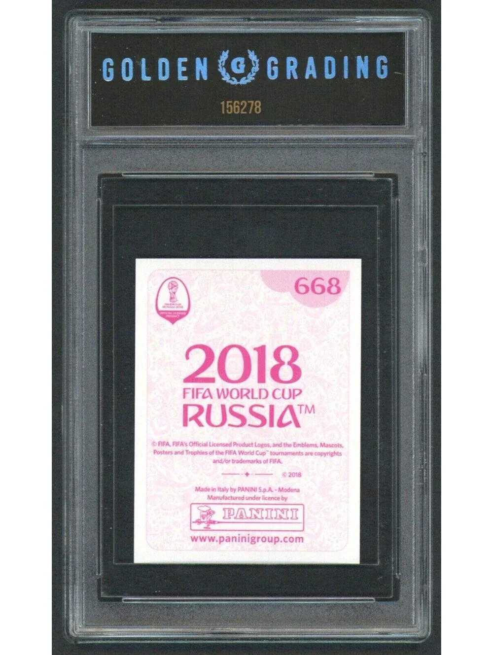 PELE 2018 Panini World Cup Stickers #668 Legends Gold Foil Pink Back Gem MINT 10